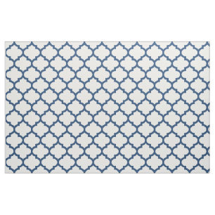 Classic Blue Moroccan Trellis Pattern Fabric