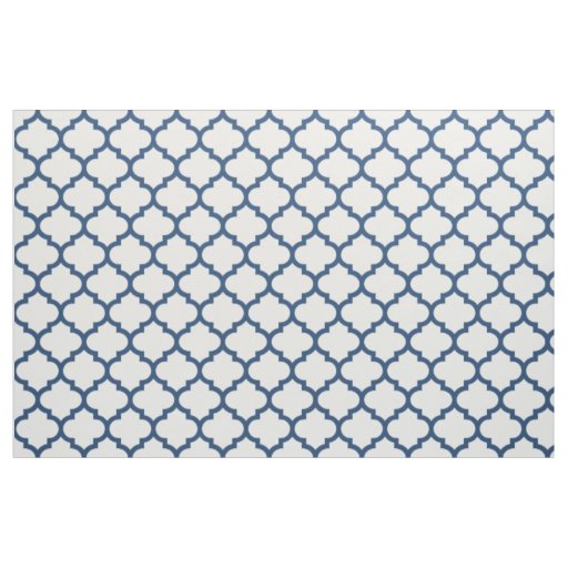 Classic Blue Moroccan Trellis Pattern Fabric