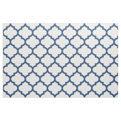 Classic Blue Moroccan Trellis Pattern Fabric
