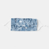 Classic Blue Ocean Underwater Sea Horses Adult Cloth Face Mask (Front, Folded)