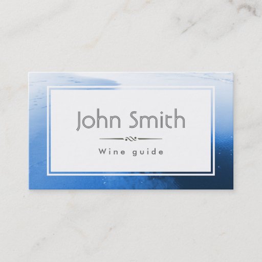 Customizable Classic Blue Ocean Wine Tasting Business Card