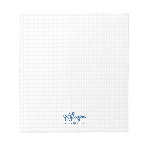 Classic Blue Personalized Knit Stitch Notepad