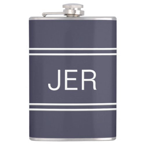 Classic Blue Personalized Monogram Initials Drink Flask