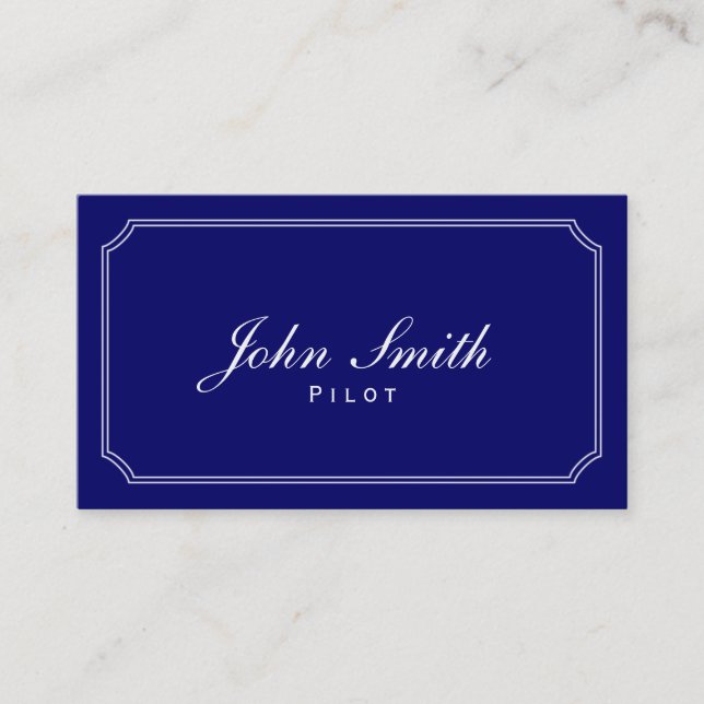 Classic Blue Pilot/Aviator Business Card (Front)