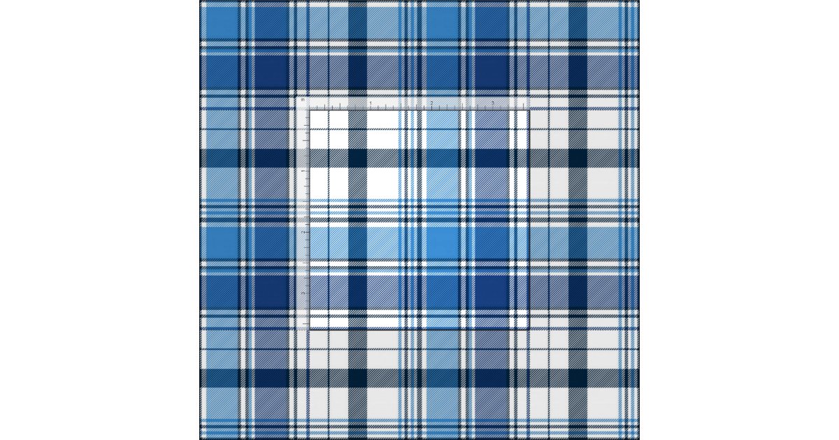 Classic Blue Plaid Fabric | Zazzle