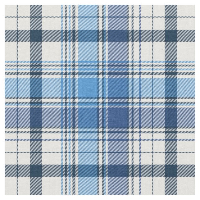 Classic Blue Plaid Fabric (Close Up)