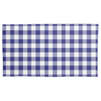 Classic Blue Plaid Gingham Pattern Pillowcase