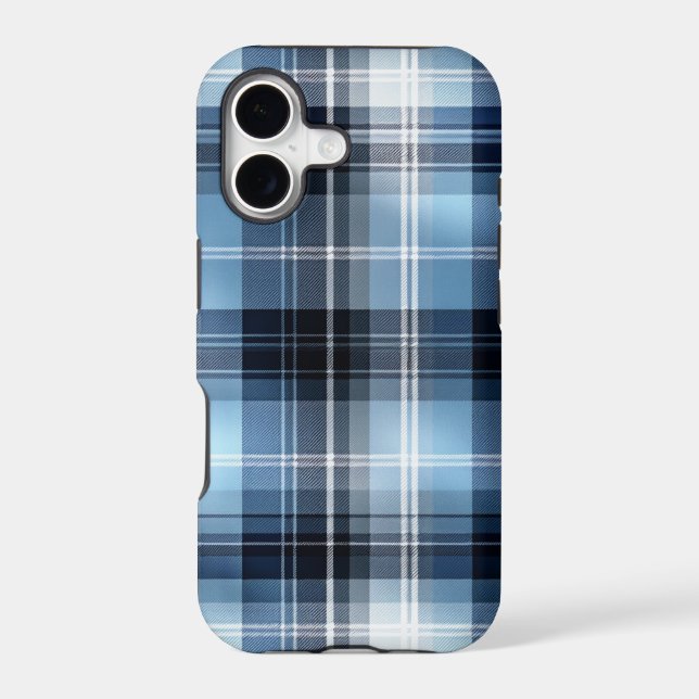 Classic Blue Plaid Pattern – Trendy Tartan Design Iphone Case (Back)