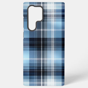 Classic Blue Plaid Pattern – Trendy Tartan Design Samsung Galaxy S22 Ultra Case