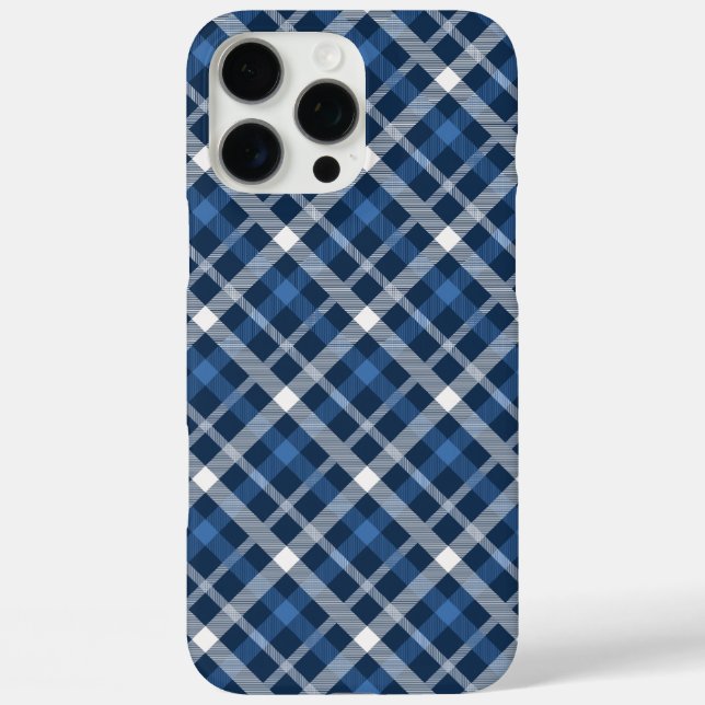 Classic Blue Plaid Phone Case - Stylish Tartan  (Back)