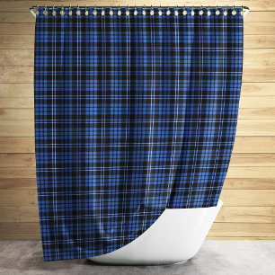 Classic Blue Plaid Tartan Pattern Shower Curtain