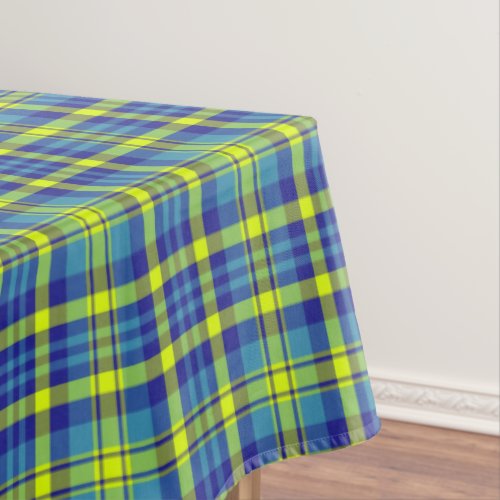 Classic Blue Plaid Tartan Pattern  Tablecloth