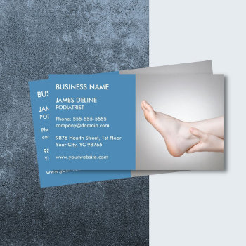 Classic Blue Podiatrist Business Card Template by pro_business_card at Zazzle