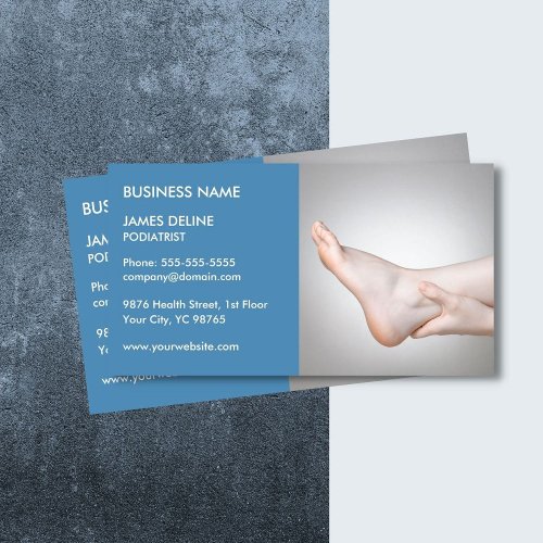 Classic Blue Podiatrist Business Card Template