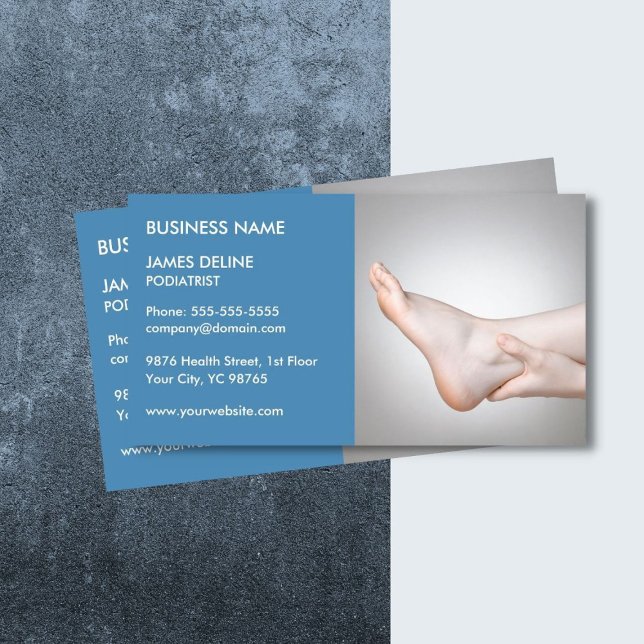 Classic Blue Podiatrist Business Card Template (Creator Uploaded)