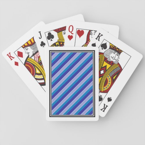 Classic Blue Purple Pajama Stripes Pattern Playing Cards