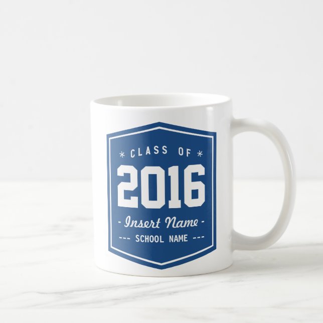 Classic Blue Retro Class Coffee Mug (Right)