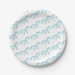 Classic Blue Ribbon Baby Shower Paper Plates