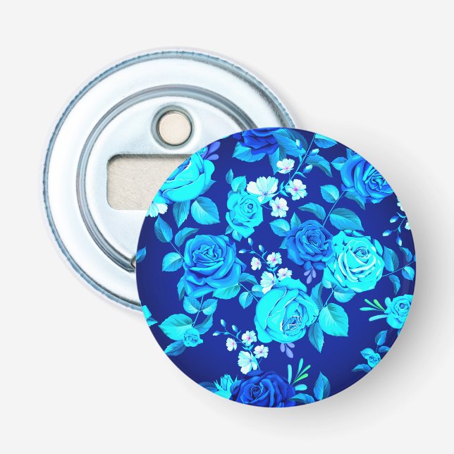 Classic Blue Rose Flowers Pattern-87600 Bottle Opener (Front)