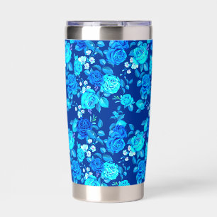 Classic Blue Rose Flowers Pattern-87600 Insulated Tumbler