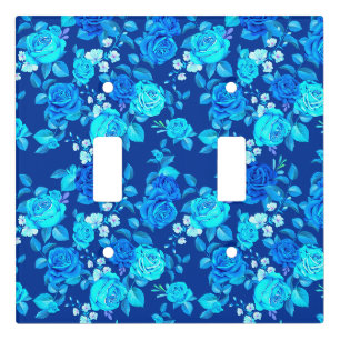 Classic Blue Rose Flowers Pattern-87600 Light Switch Cover