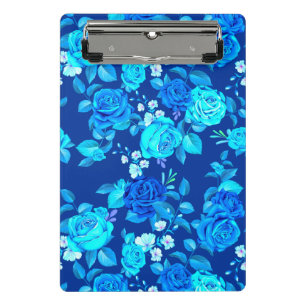 Classic Blue Rose Flowers Pattern-87600 Mini Clipboard