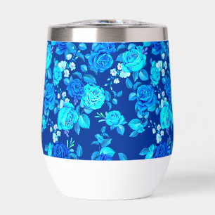 Classic Blue Rose Flowers Pattern-87600 Thermal Wine Tumbler