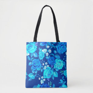 Classic Blue Rose Flowers Pattern-87600 Tote Bag