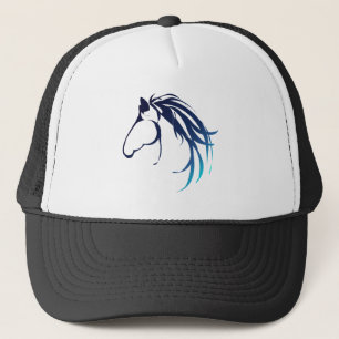 Classic Blue Shades Horse Head Logo Trucker Hat