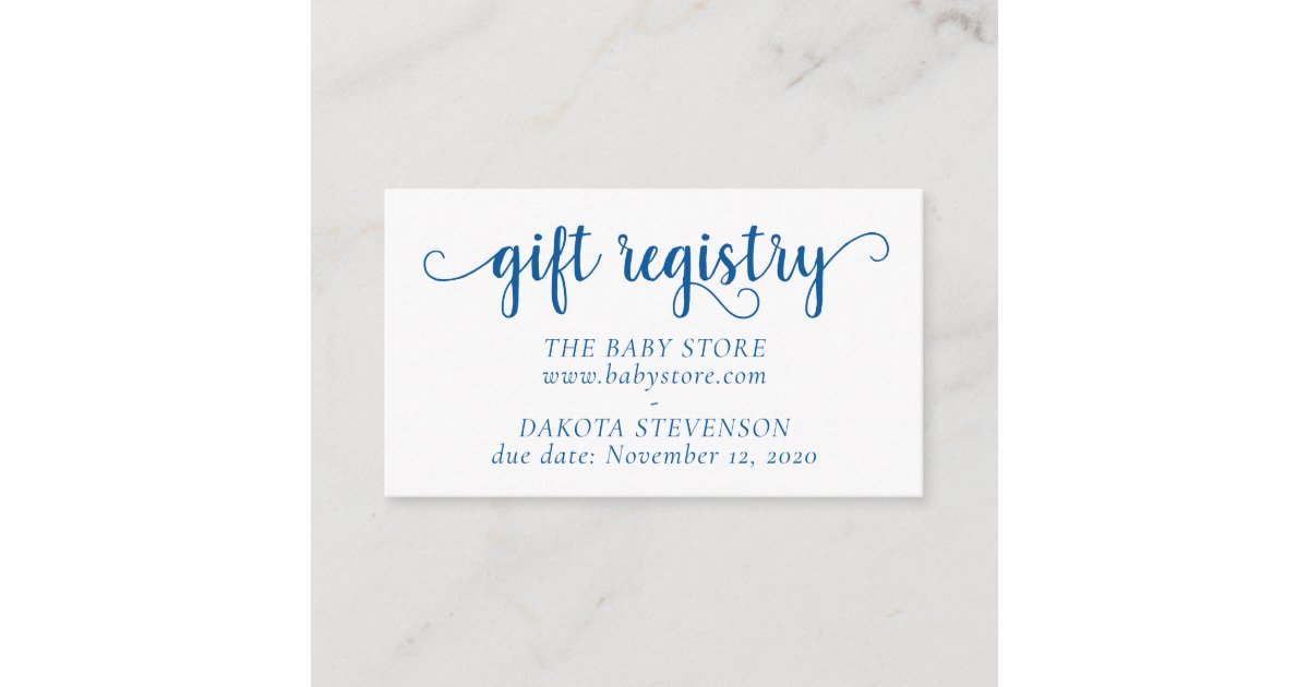 Classic Blue Shower Cool Cerulean Store Registry Enclosure Card