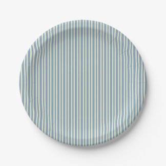 Classic Blue Stripe Paper Plates