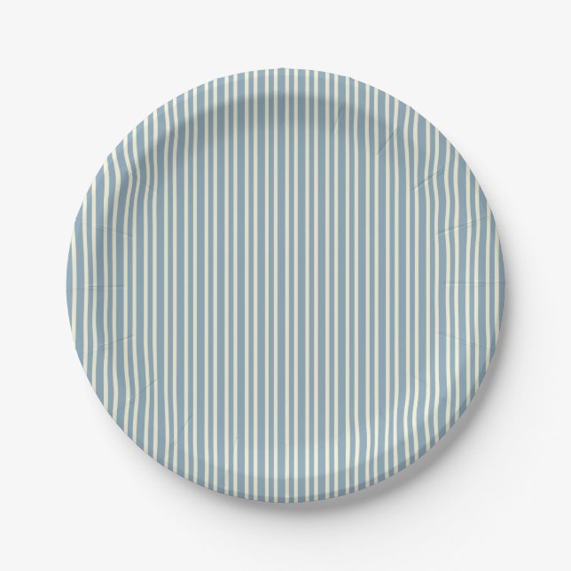 Classic Blue Stripe Paper Plates (Front)