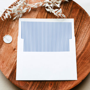 Classic Blue Stripes Wedding Envelope Liner