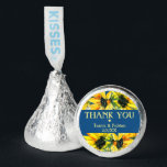 Classic Blue Sunflower Wedding  Hershey®'s Kisses®<br><div class="desc">Design features awesome contrast between classic blue background and bright yellow sunflowers to grab everyone eyes
This candies are great for expression of your thankfulness to your guests. In case you need some customization please send email: szdesigns2021@gmail.com</div>