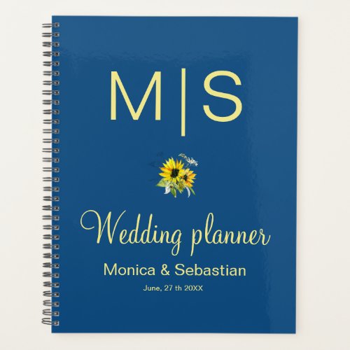 Classic Blue Sunflower wedding Planner