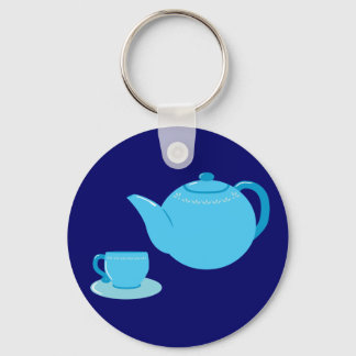 Classic Blue Teapot Keychain