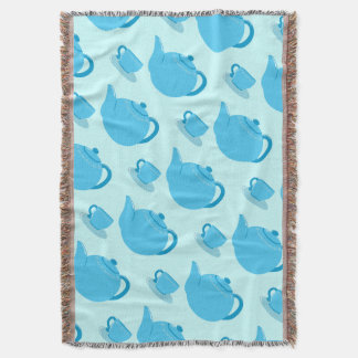 Classic Blue Teapot Throw Blanket