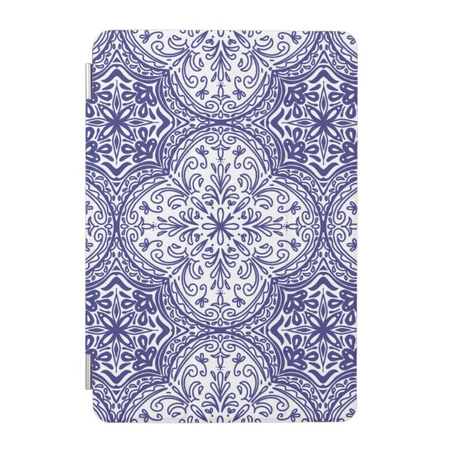 Classic Blue Tile iPad Case (Front)