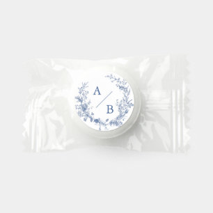 Classic Blue Toile Wedding Monogram  Life Saver® Mints