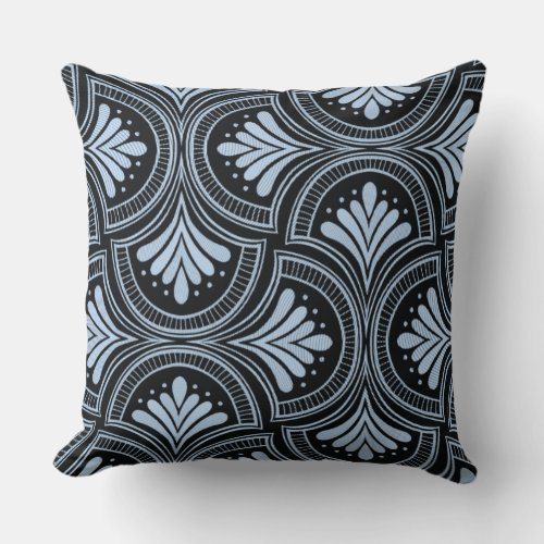 Classic Blue Tribal Pattern Throw Pillow