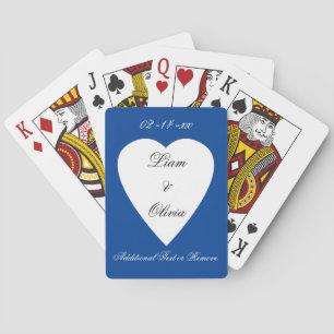 Classic Blue Wedding Poker Cards