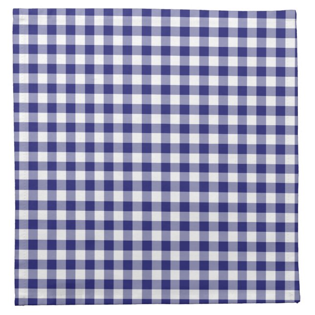 Classic Blue & White Gingham Gingham Patter Cloth Napkin (Front)