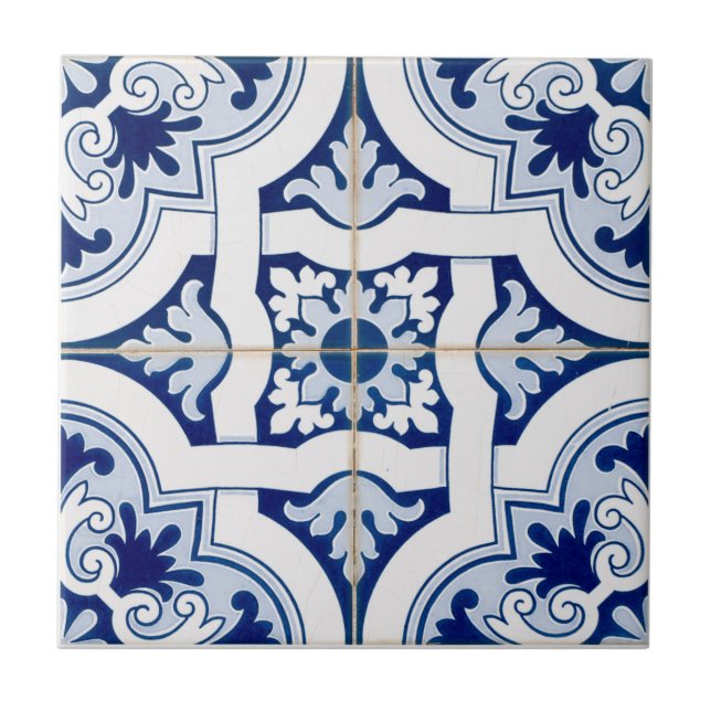 Classic Blue & White Mediterranean Tile Look (Front)