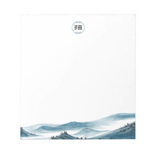 Classic Blue White Mountain View Notepad