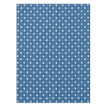 Classic Blue White Snowflakes Christmas Trees