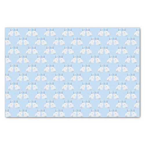 Classic Blue  White Staffordshire Spaniel Dogs Tissue Paper