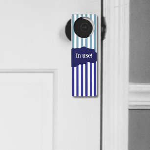 Classic Blue & White Striped Torn Layered In use! Door Hanger