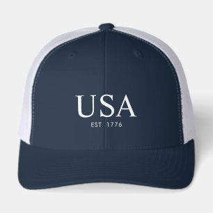 Classic Blue White USA Est 1776