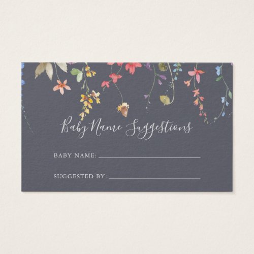 Classic Blue Wild Baby Name Suggestions Card