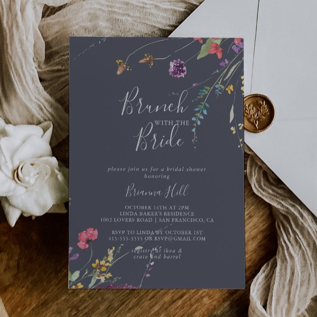 Classic Blue Wild Brunch with the Bride Shower   Invitation (Creator Uploaded)